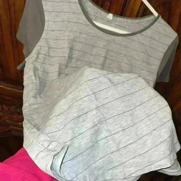 Lululemon Love Crew III 
Short Serve Stripe Heathered Core Light Grey Grey Sage - Picture 14 of 14